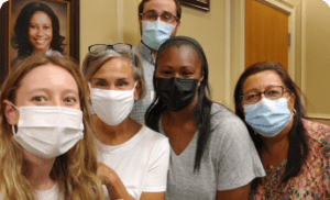 Group of women with masks on