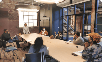 Large group having a meeting Large group having a meeting