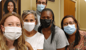 Group of girls with masks on